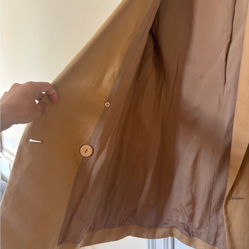 Vintage Ellen Tracy 100% Silk Gold Blazer - Picture 4 of 5